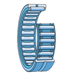 NK55/35 SKF needle roller bearing with ribs and without inner ring